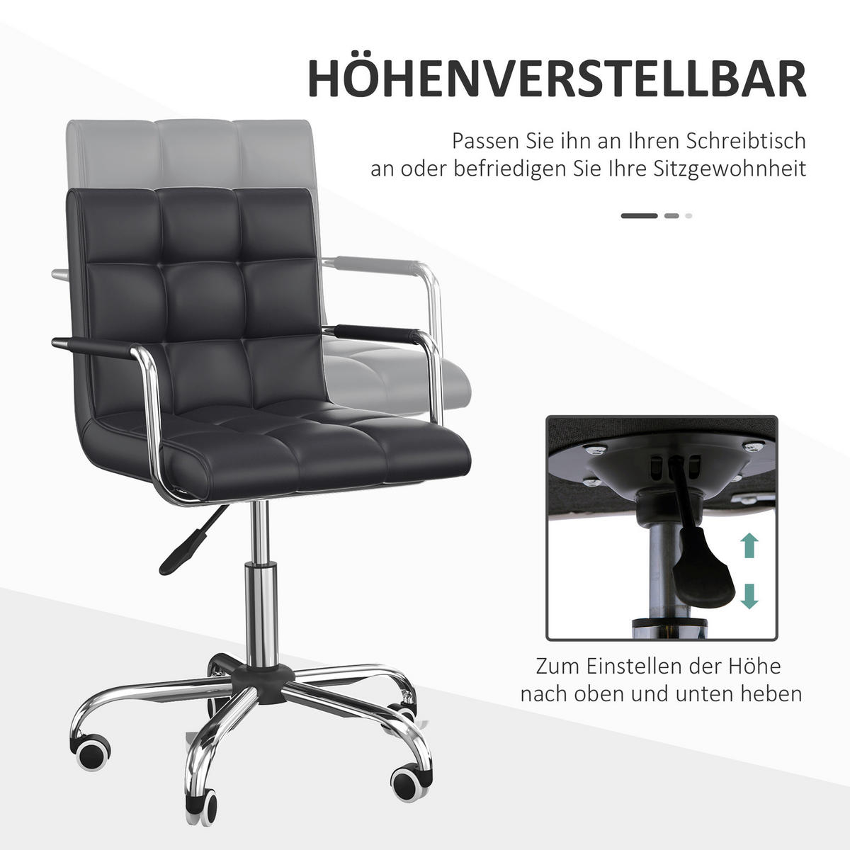 Drehstuhl 02-0697 schwarz 02-0697 - schwarz (52,50/84,00/54,00cm) - HOMCOM