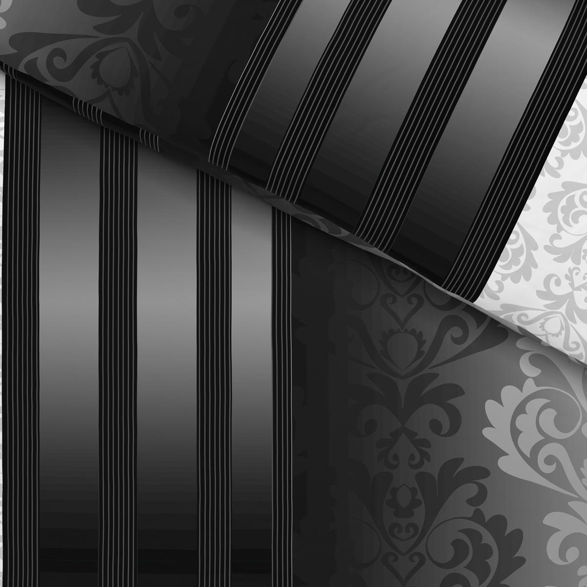 Baumwoll Bettwäsche Cotton touch Bettwäsche_Cotton-Touch Streifenran - anthrazit (135,00/200,00cm)