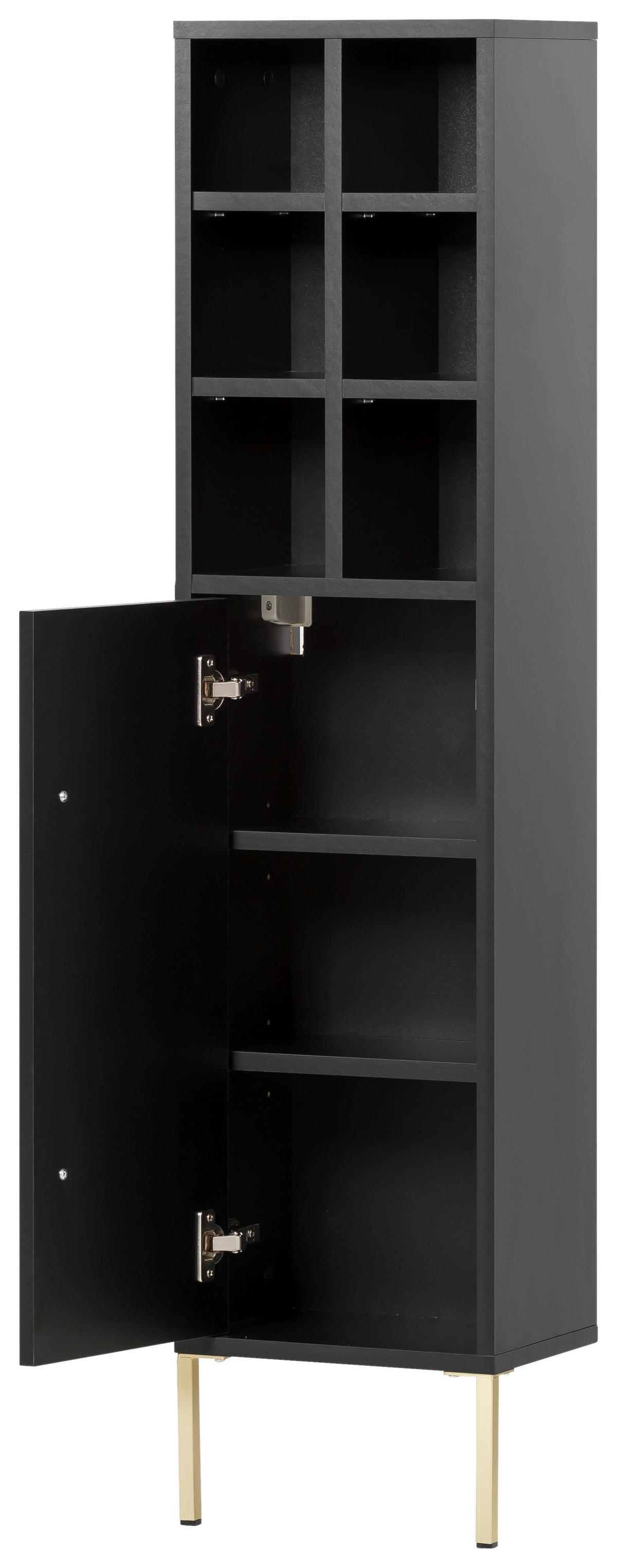 Midischrank Sarah schwarz B/H/T: ca. 30,4x130,6x21,8 cm Sarah - schwarz (30,40/130,60/21,80cm) - Möbelpartner