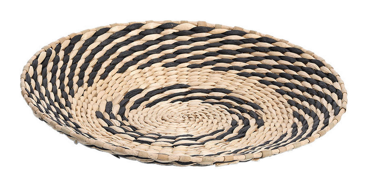 Zeller Deko-Teller natur Papier D: ca. 35 cm Dekoteller - natur/schwarz (35,00cm) - Zeller