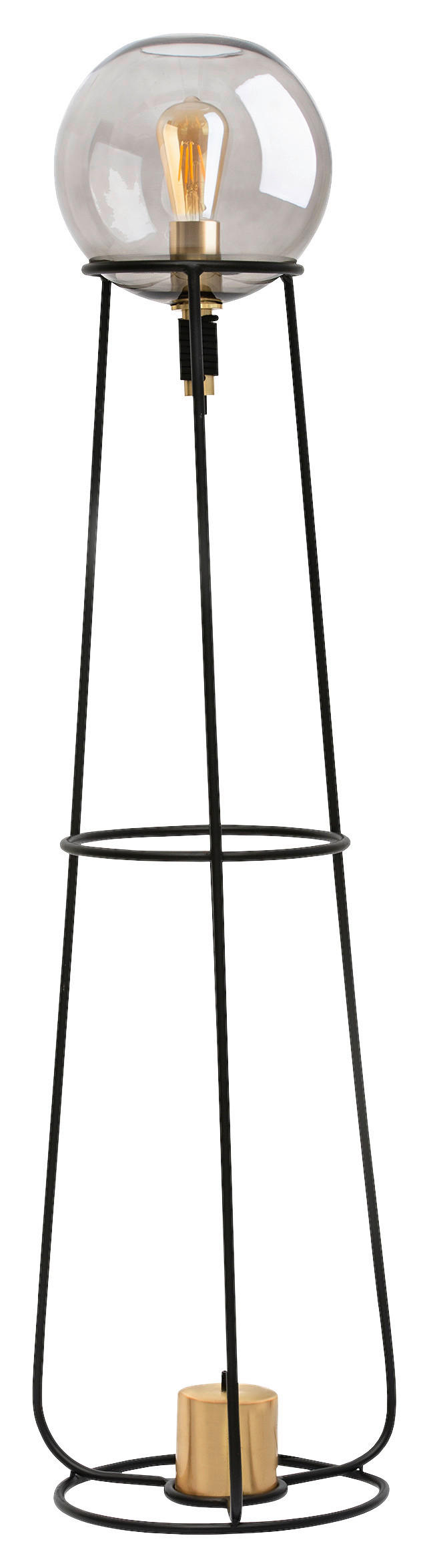 Näve Leuchten Stehleuchte 2084122 schwarz Glas Metall B/H/T: ca. 31x128,5x31 cm 1 Brennstellen Stelo - schwarz (31,00/128,50/31,00cm) - Näve Leuchten
