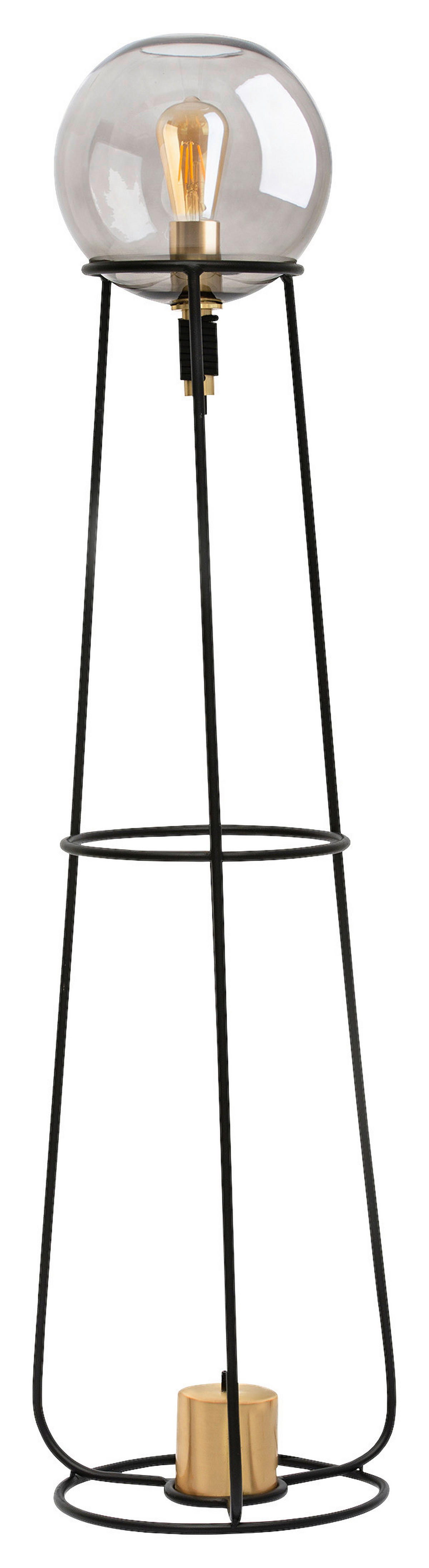 Näve Leuchten Stehleuchte 2084122 schwarz Glas Metall B/H/T: ca. 31x128,5x31 cm 1 Brennstellen Stelo - schwarz (31,00/128,50/31,00cm) - Näve Leuchten