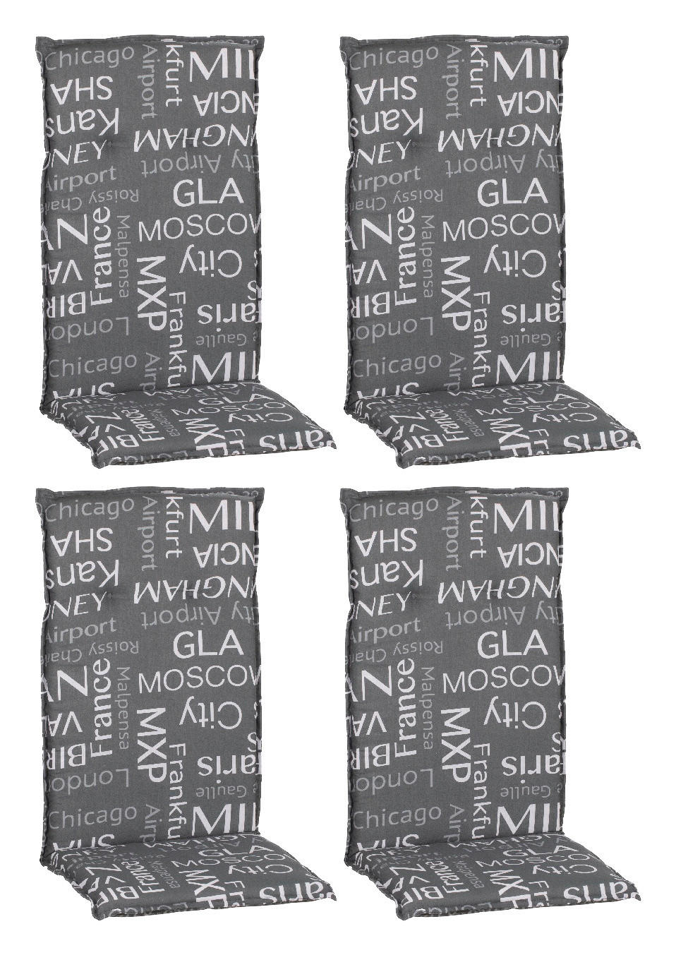 Beo Saumauflage für Hochlehner Bellona grau Polyester-Mischgewebe B/H/L: ca. 50x6x118 cm 4er Set Bellona - grau (118,00/50,00/6,00cm) - Beo