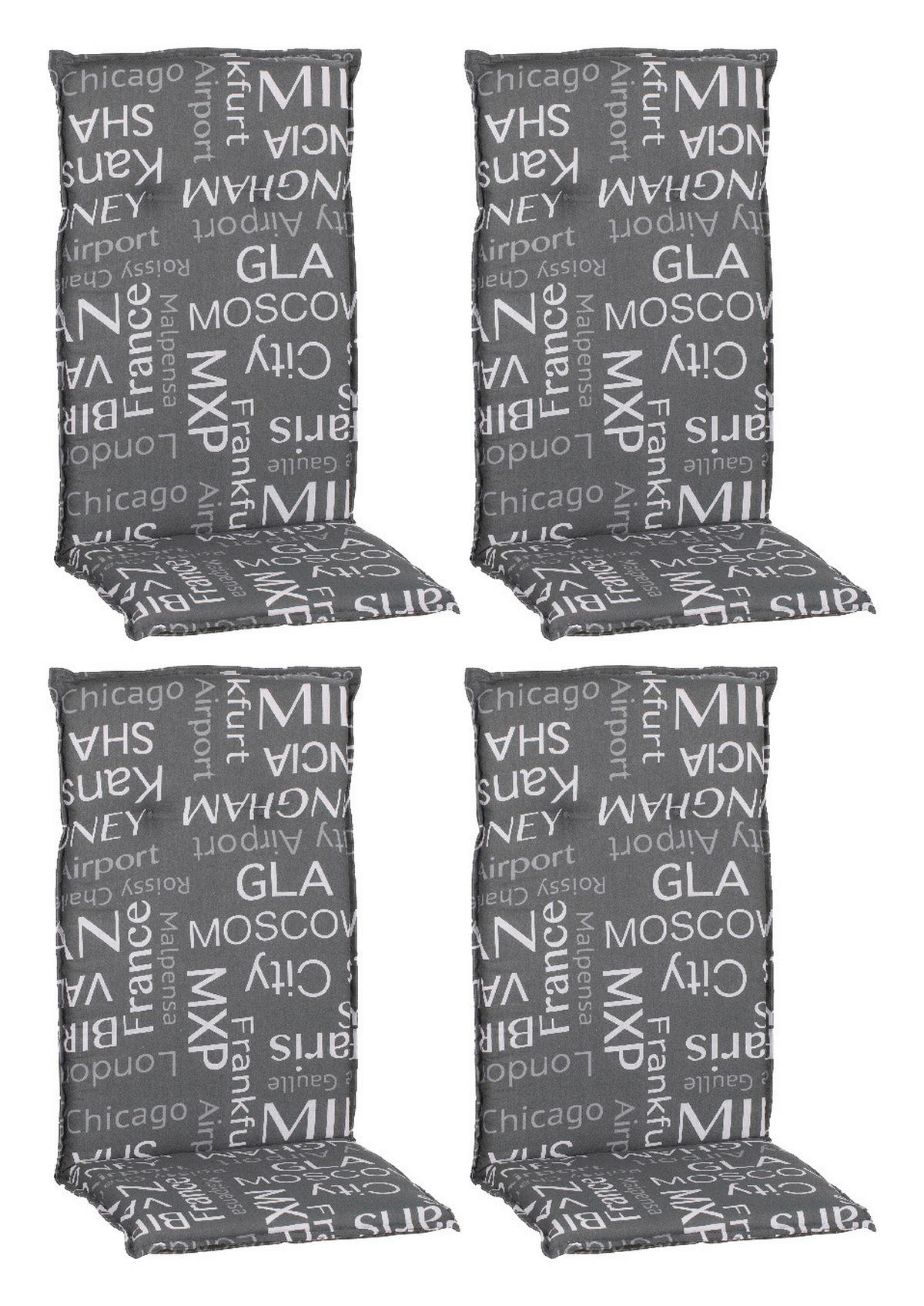 Beo Saumauflage für Hochlehner Bellona grau Polyester-Mischgewebe B/H/L: ca. 50x6x118 cm 4er Set Bellona - grau (118,00/50,00/6,00cm) - Beo