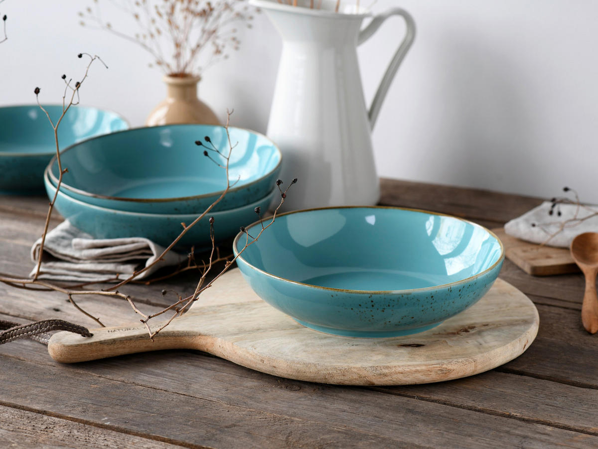 CreaTable Schüssel-Set Nature Collection Water blau Steinzeug Nature Collection Water - blau - CreaTable