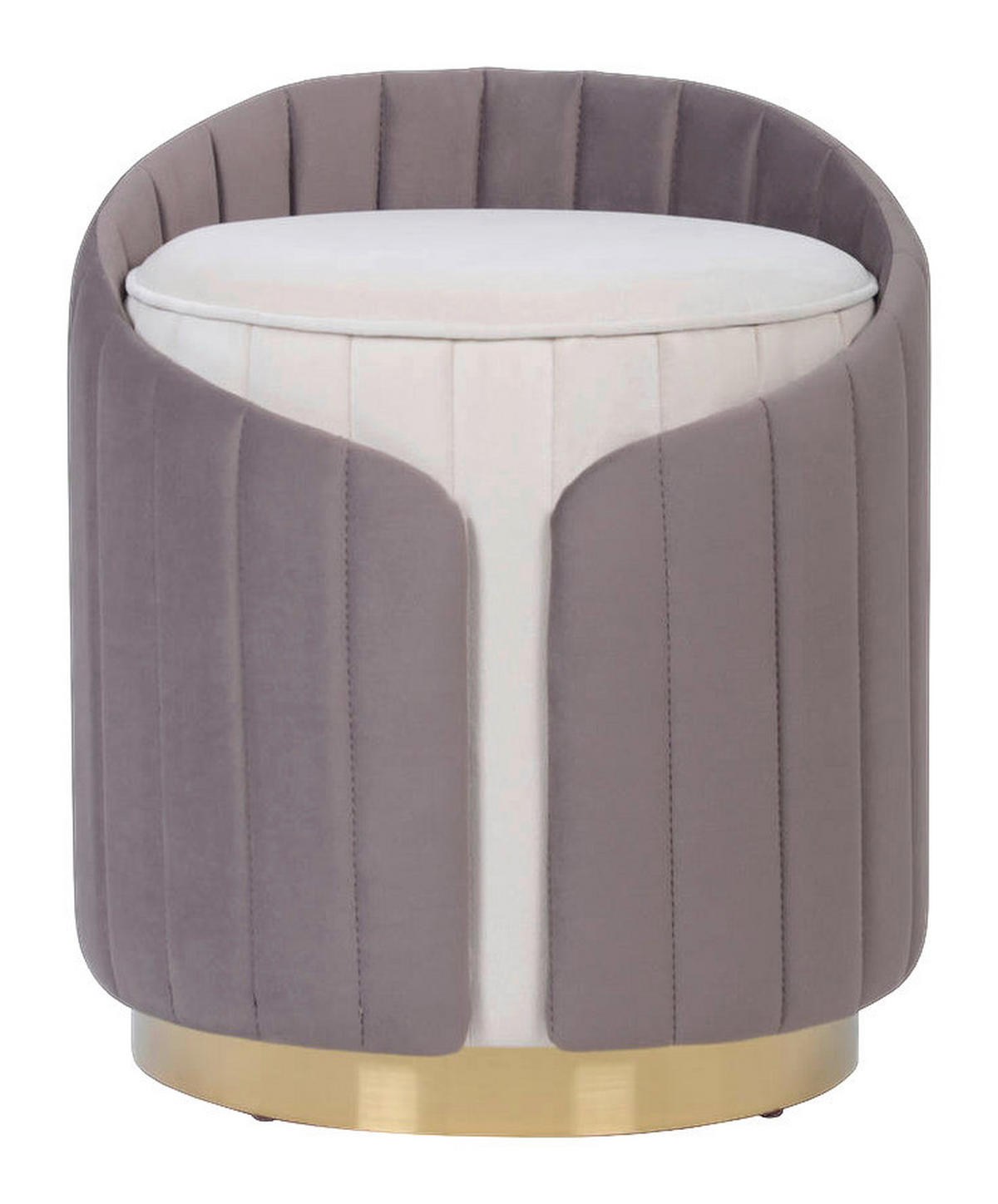 360 Living Hocker Corvin 100 elfenbein taupe Samtoptik H/D: ca. 45x40 cm Corvin 100 - taupe/elfenbein (40,00/45,00cm) - 360 Living