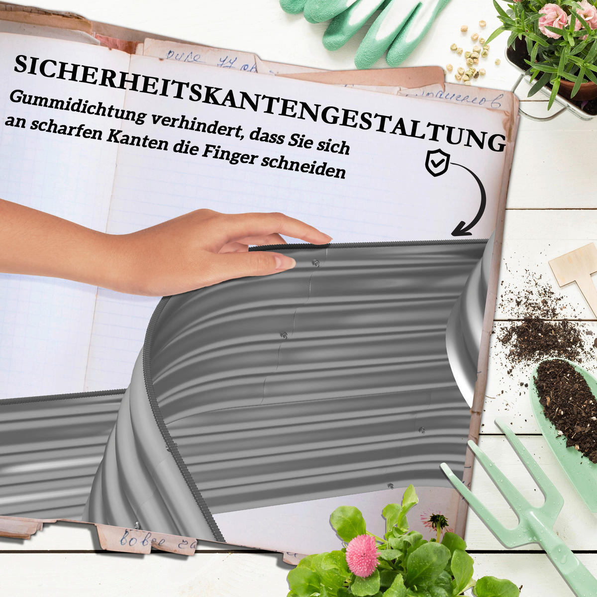 Outsunny Hochbeet silber Polypropylen B/H/L: ca. 109x158x82 cm Hochbeet - silber (82,00/109,00/158,00cm) - Outsunny