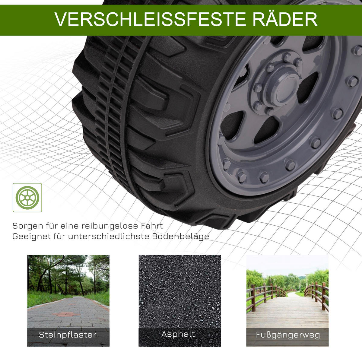 HOMCOM Kinder-Elektroquad grün B/H/L: ca. 44x42x66 cm Kinder-Elektroquad - grün (66,00/44,00/42,00cm) - HOMCOM