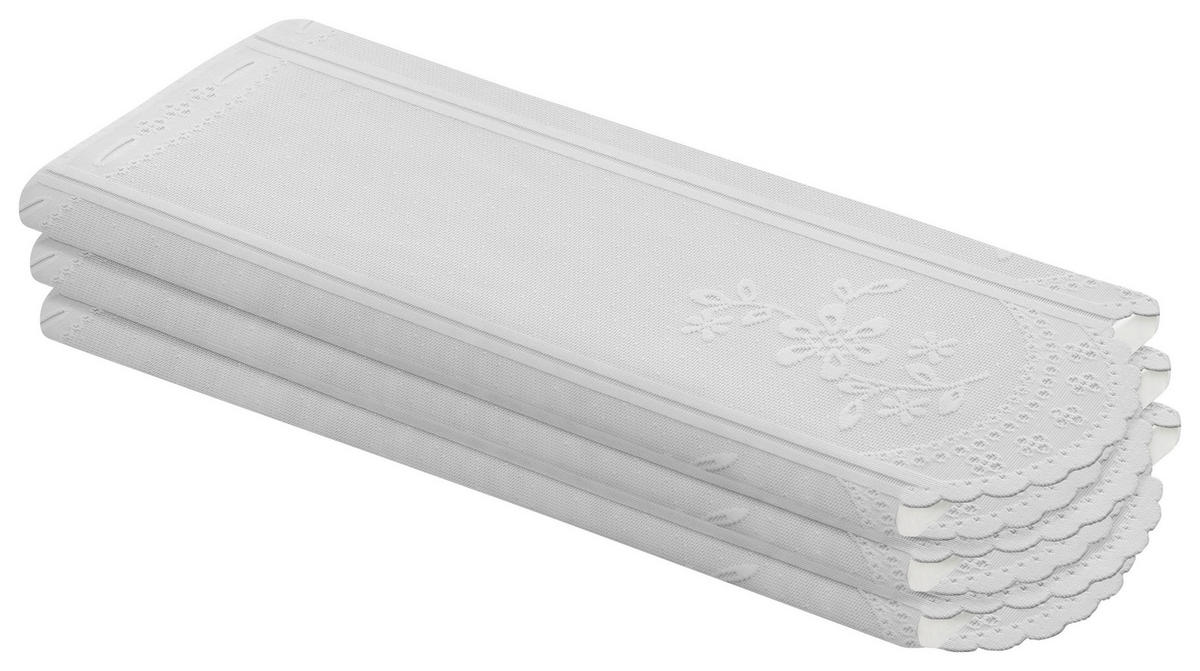 Scheibengardinen-Meterware weiß H: ca. 60 cm Scheibengardine - weiß (60,00cm)