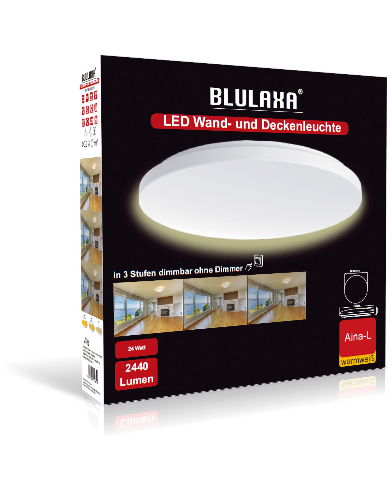Blulaxa LED-Deckenleuchte weiß D: ca. 33 cm LED-Deckenleuchte_Aina-L - weiß (33,00cm) - Blulaxa