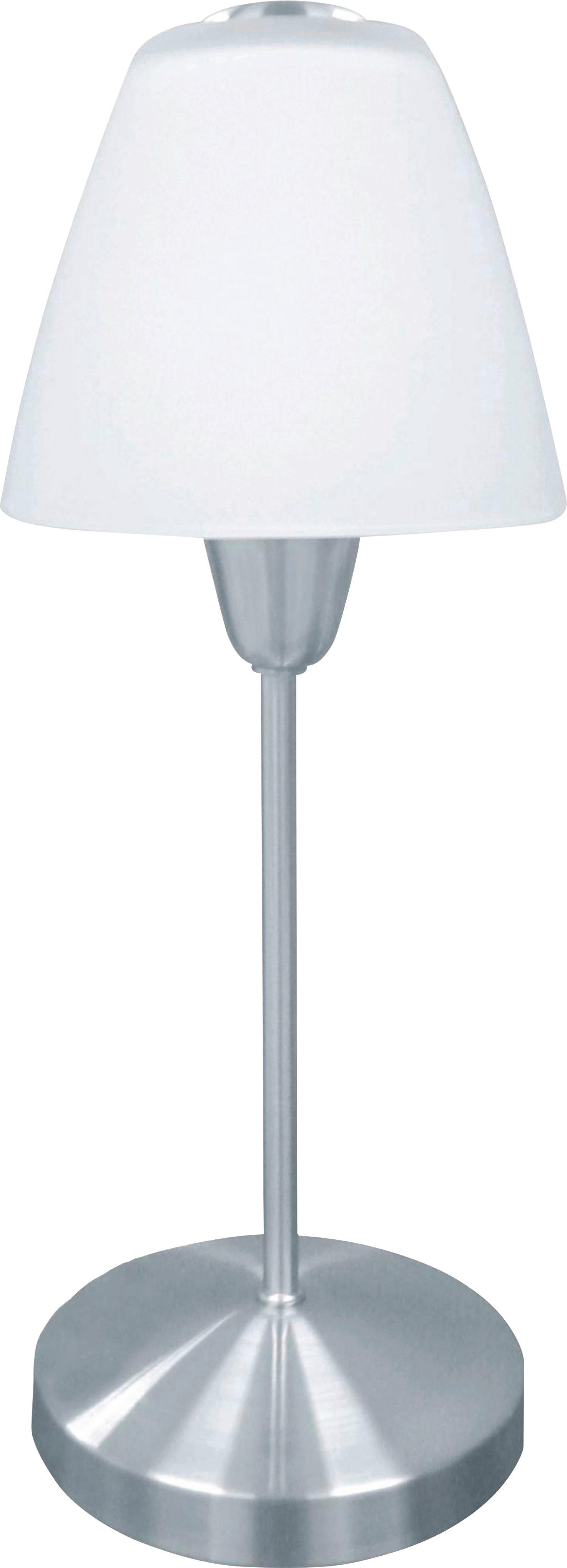 Reality Touch-Tischleuchte R50911007 nickel matt weiß Metall Glas H/D: ca. 35x13 cm E14 1 Brennstellen Tischleuchte_Rio - weiß/nickel matt (13,00/35,00cm) - Reality