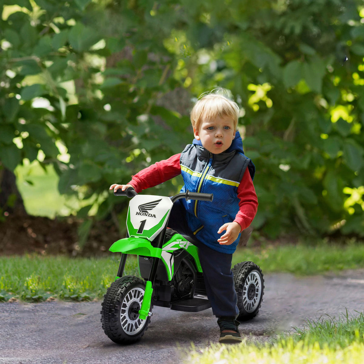 HOMCOM Kinder-Elektromotorrad grün B/H/L: ca. 40,5x43,5x71 cm Kinder-Elektromotorrad - grün (71,00/40,50/43,50cm) - HOMCOM