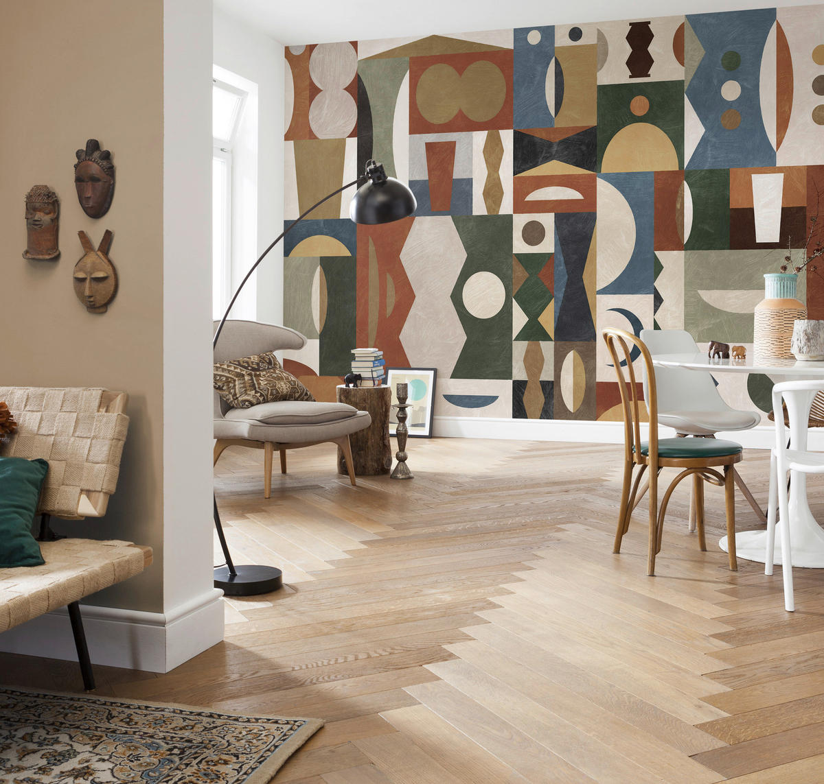 Komar Fototapete Tribal Tiles B/L: ca. 400x250 cm Tribal Tiles - (400,00/250,00cm) - Komar