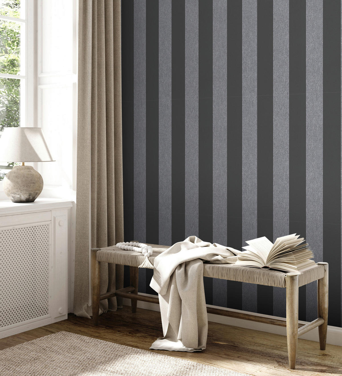 A.S.Creation Vliestapete Attractive 2 Streifen schwarz grau B/L: ca. 53x1005 cm Attractive 2 - schwarz/grau (53,00/1005,00cm) - A.S.Creation