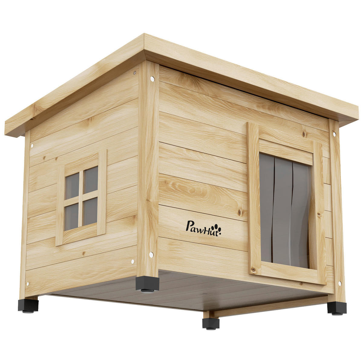 PawHut Katzenhaus gelb Holz B/H/L: ca. 45x43x57 cm Katzenhaus - gelb (57,00/45,00/43,00cm) - PawHut