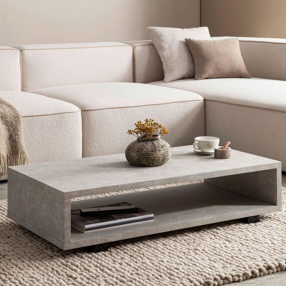 Couchtisch sand B/H/T: ca. 100x25x50 cm Couchtisch - sand (100,00/25,00/50,00cm) - Wohnling