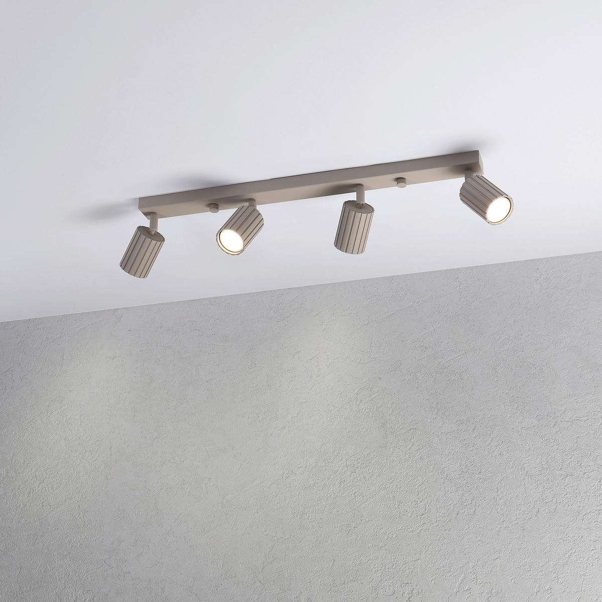 Lamkur Strahler beige Stahl B/H/L: ca. 6,5x16,5x81 cm 4 Brennstellen Prisma - beige (81,00/6,50/16,50cm) - Lamkur