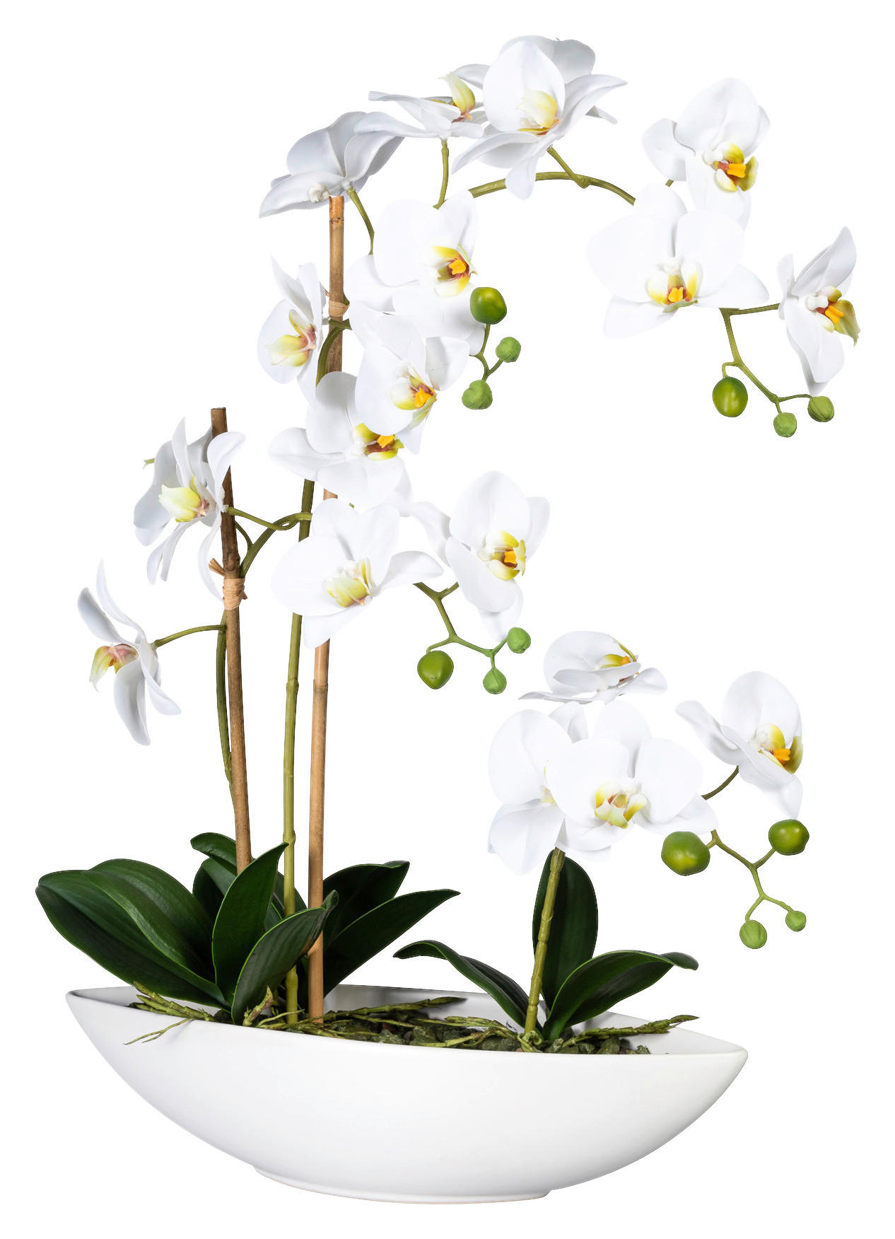 Kunstpflanze weiß Kunststoff B/H/L: ca. 9x37x11 cm Orchidee - weiß/grün (11,00/9,00/37,00cm)