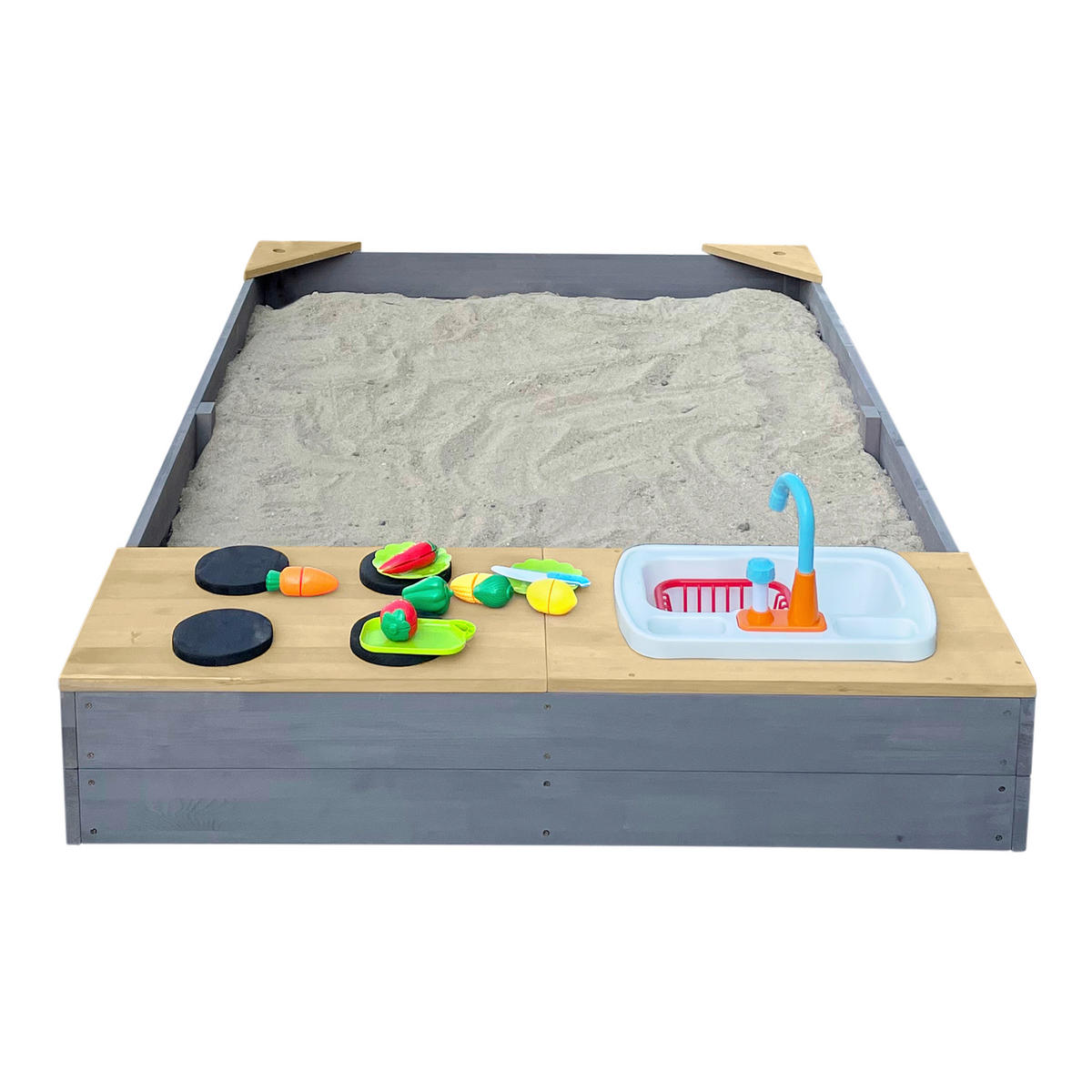 AXI Sandkasten Kelly grau B/H/L: ca. 115x22x180 cm Kelly - braun/grau (180,00/115,00/22,00cm) - AXI