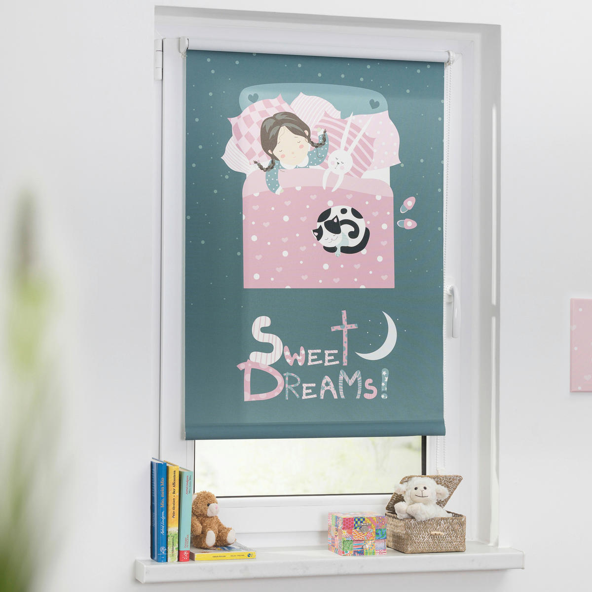 Verdunkelungsrollo Sweet Dreams grau B/L: ca. 45x150 cm Sweet Dreams - rosa/grau (45,00/150,00cm) - LICHTBLICK