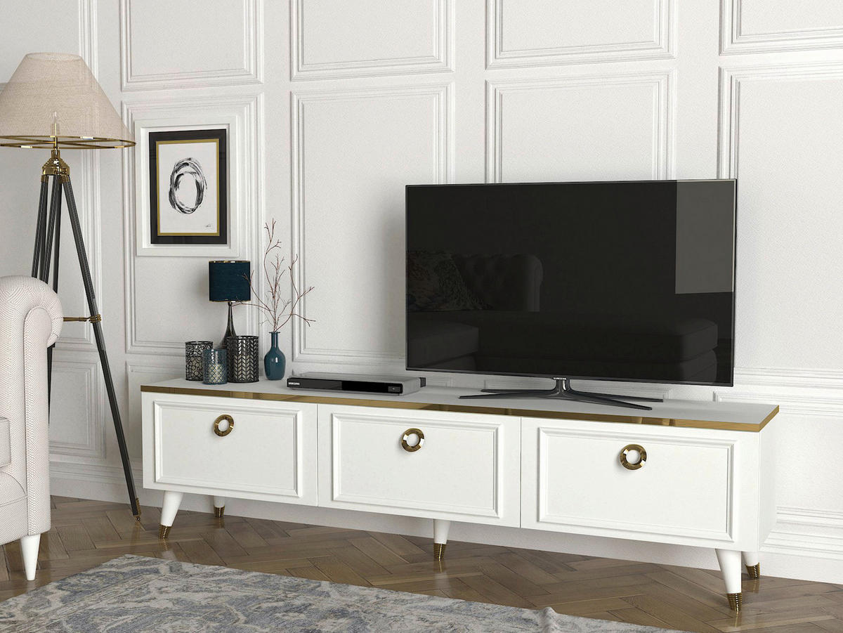 TV-Lowboard Cornelia weiß B/H/T: ca. 180x46,3x35 cm Cornelia - weiß (180,00/46,30/35,00cm) - moebel17