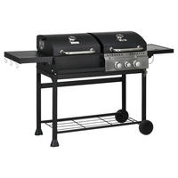 Outsunny Gas-/Kohlegrill Edelstahl B/H/L: ca. 53x101x161 cm Gas-/Kohlegrill - schwarz (161,00/53,00/101,00cm) - Outsunny