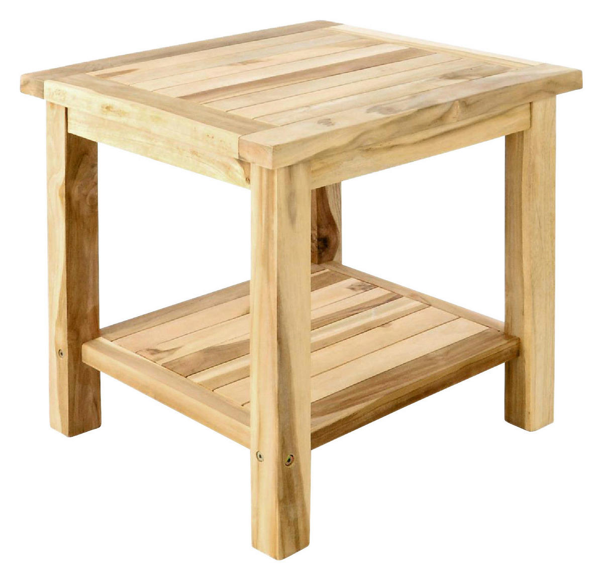 VCM Beistelltisch natur Holz B/H/T: ca. 50x50x50 cm Beistelltisch - natur (50,00/50,00/50,00cm) - VCM