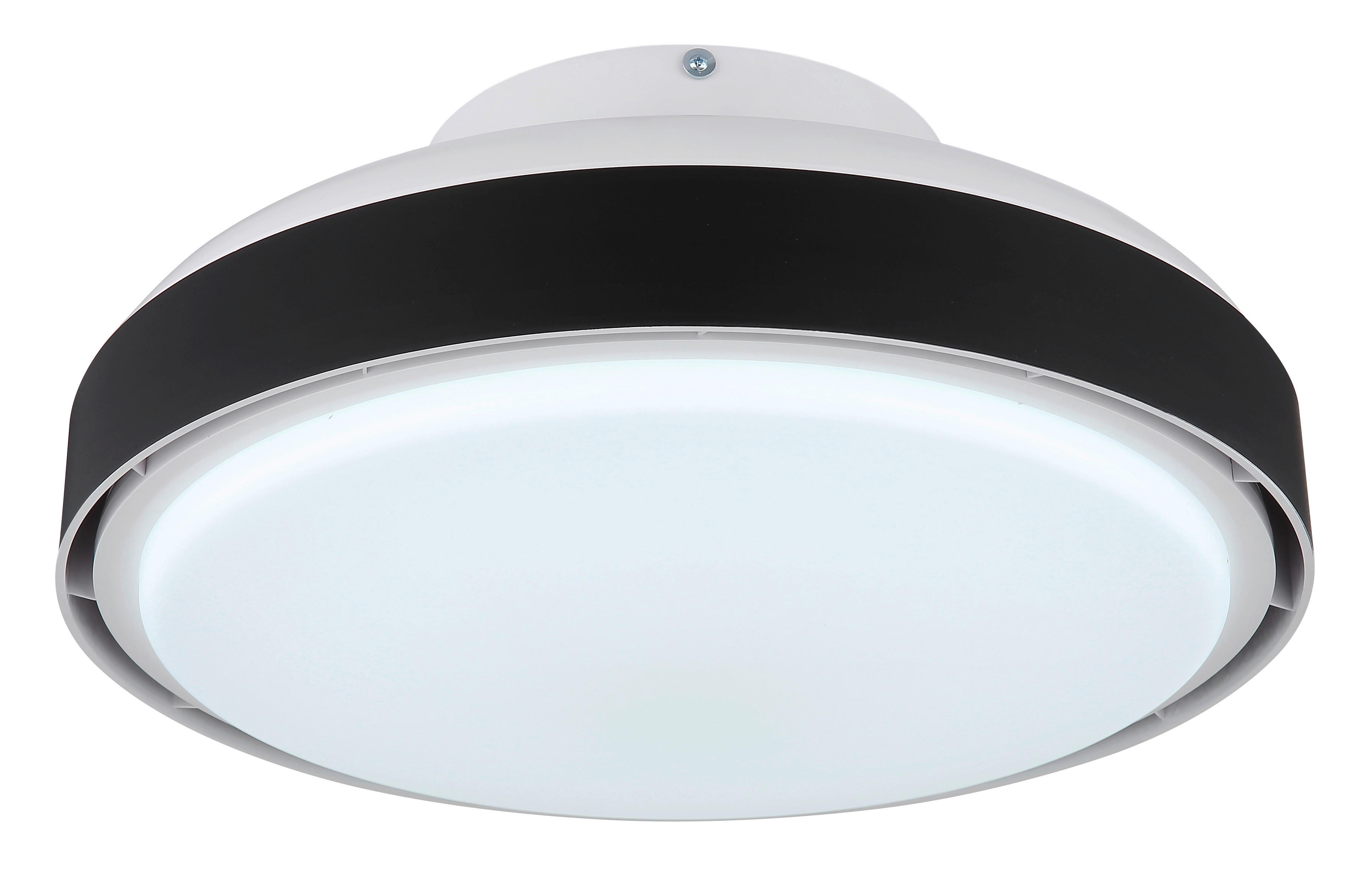 GLOBO LED-Deckenventilator mattschwarz weiß Opal Kunststoff Acryl H/D: ca. 20x45 cm 1 Brennstellen CARNEY - weiß/Opal (45,00/20,00cm) - GLOBO