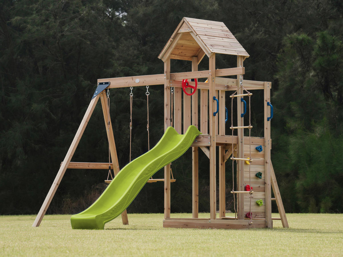 AXI Spielturm Moos grün B/H/L: ca. 342x267x375 cm Moos - braun/grün (375,00/342,00/267,00cm) - AXI