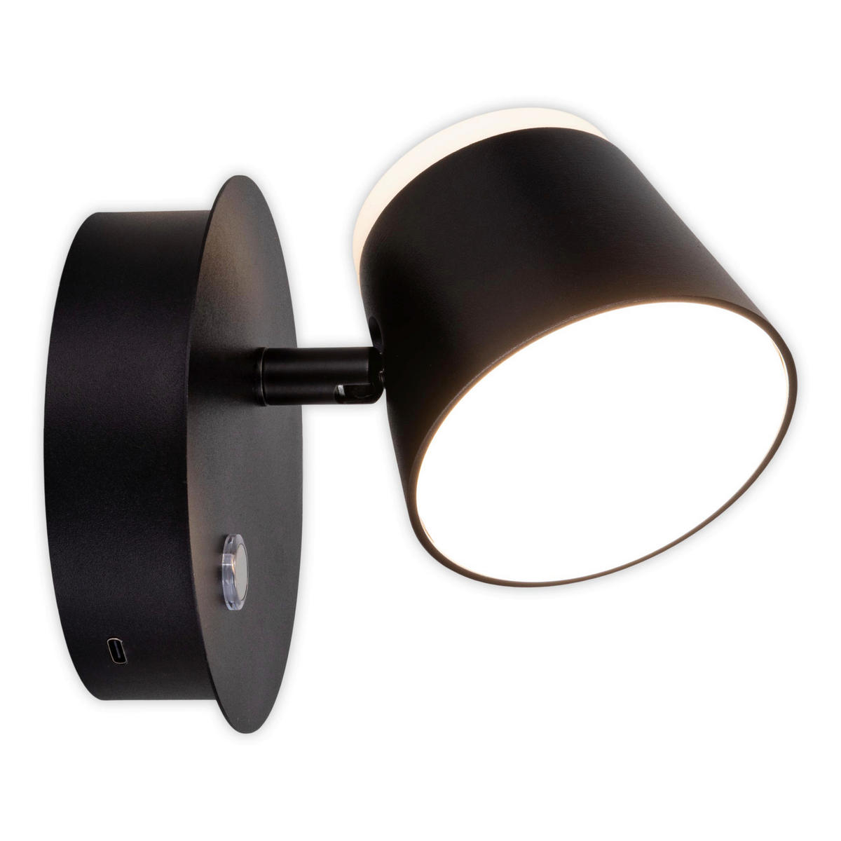 Näve Leuchten LED-Wandleuchte schwarz Metall Kunststoff B/H/T: ca. 12x12x14,5 cm TONDO - schwarz (12,00/12,00/14,50cm) - Näve Leuchten