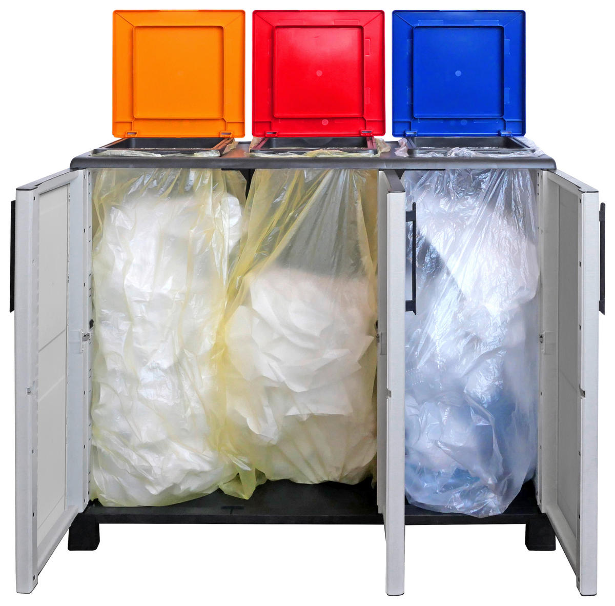 ArtPlast Mülltrennungsschrank Idea hellgrau Kunststoff B/H/T: ca. 102x90x37 cm Idea - hellgrau (102,00/90,00/37,00cm) - Artplast