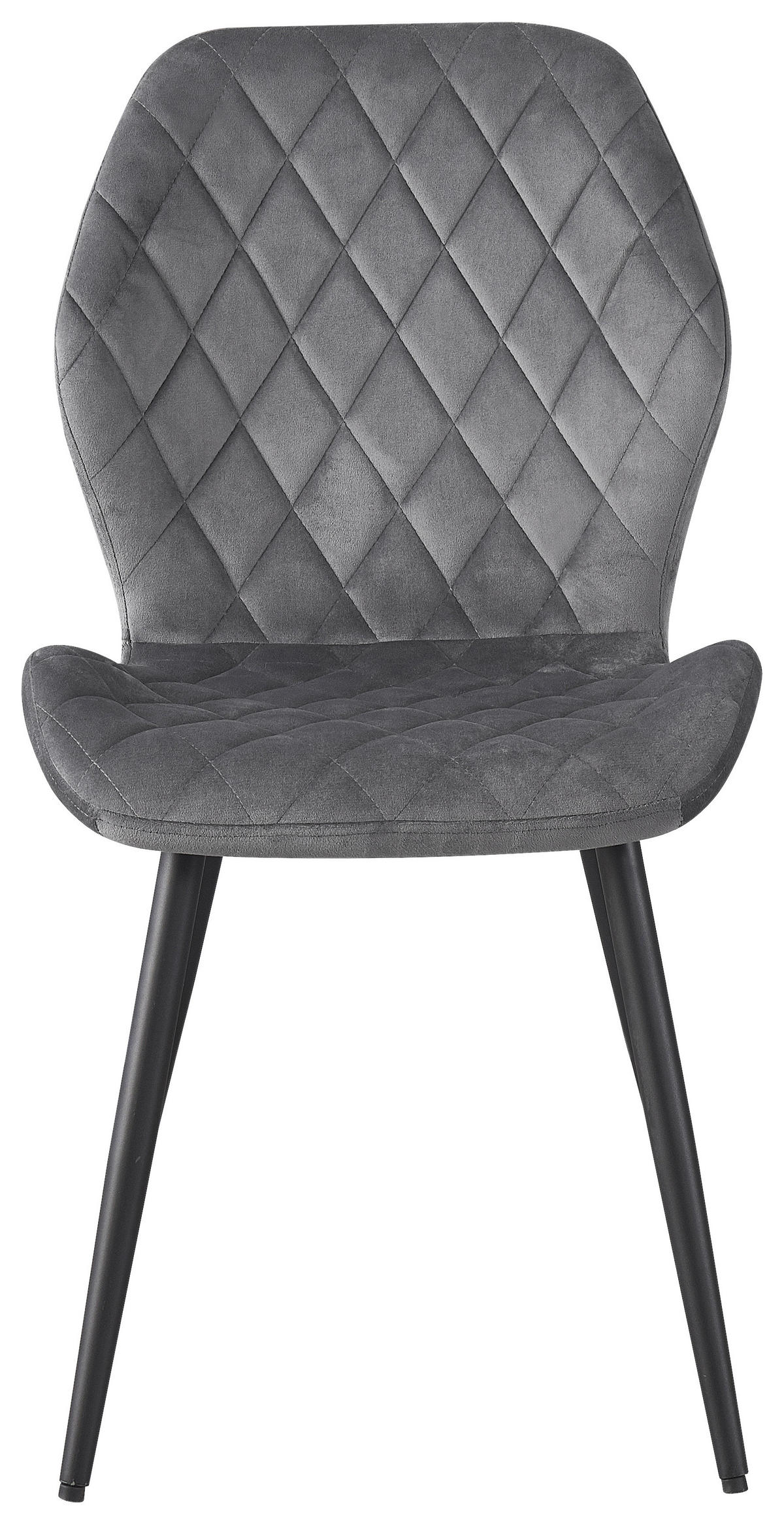 Stuhl Helena grau Samtoptik B/H/T: ca. 46x86,5x58 cm Helena - schwarz/grau (46,00/86,50/58,00cm)