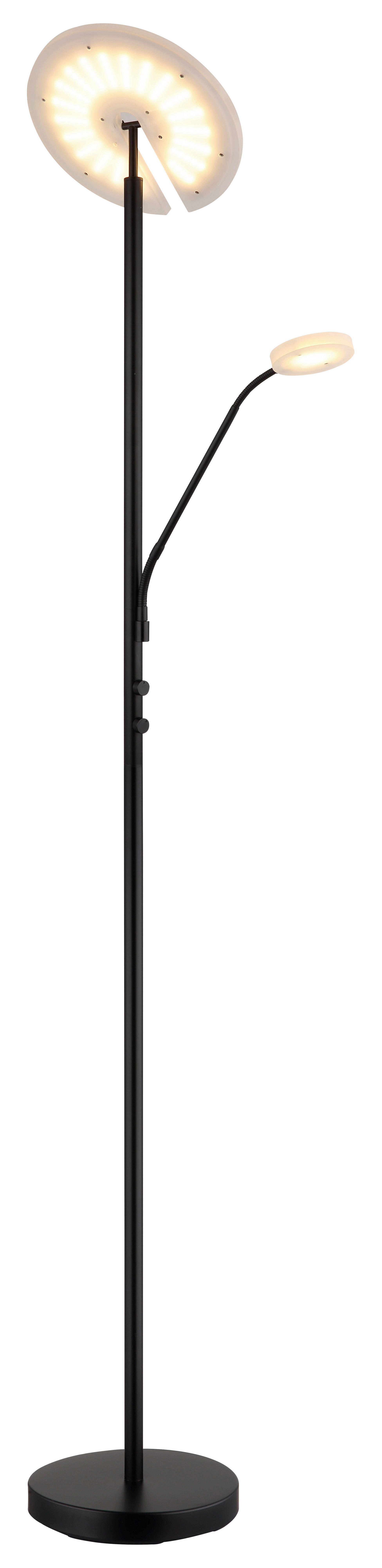GLOBO Deckenfluter mattschwarz Satiniert Metall Acryl H/D: ca. 180x30 cm 2 Brennstellen Stanford - Satiniert/mattschwarz (30,00/180,00cm) - GLOBO