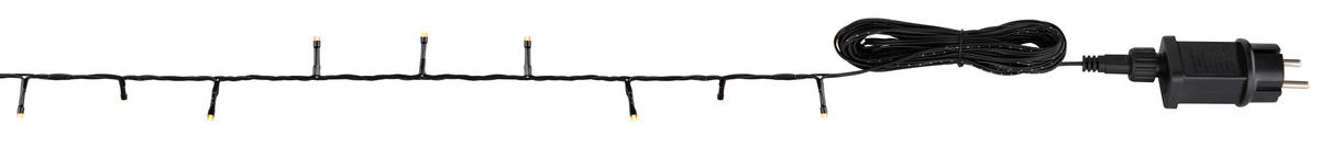 GLOBO LED-Lichterkette LICHTERKETTE schwarz H: ca. 200 cm LICHTERKETTE - klar/schwarz (200,00cm) - GLOBO