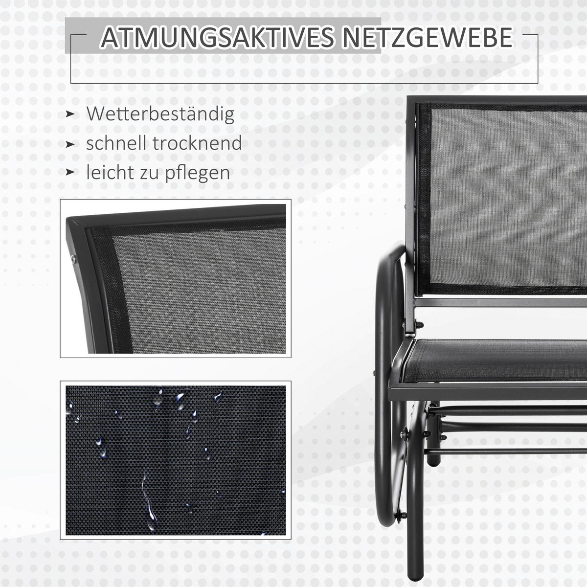 Outsunny Gartenstuhl grau Metall B/H/T: ca. 75x85x66 cm Gartenstuhl - grau (75,00/85,00/66,00cm) - Outsunny