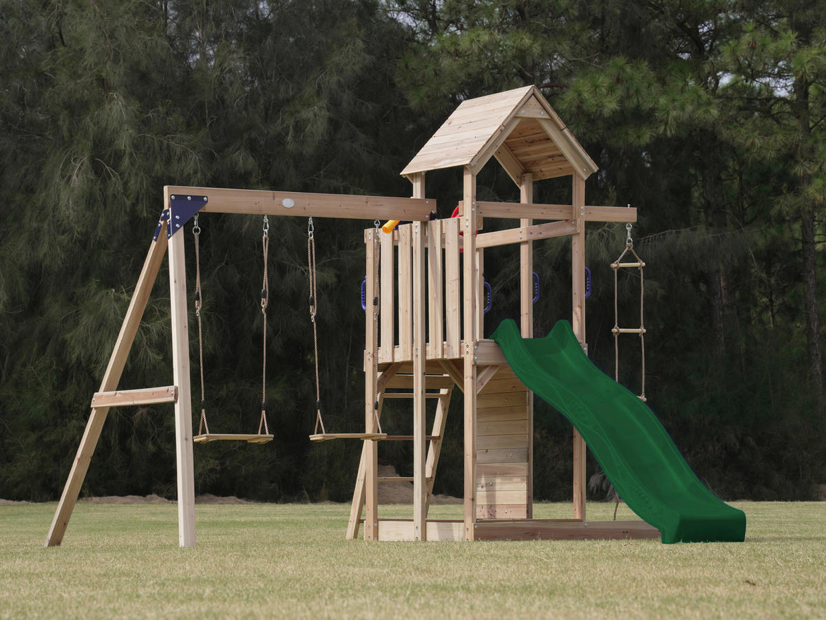 AXI Spielturm Moos grün B/H/L: ca. 342x267x375 cm Moos - braun/grün (375,00/342,00/267,00cm) - AXI