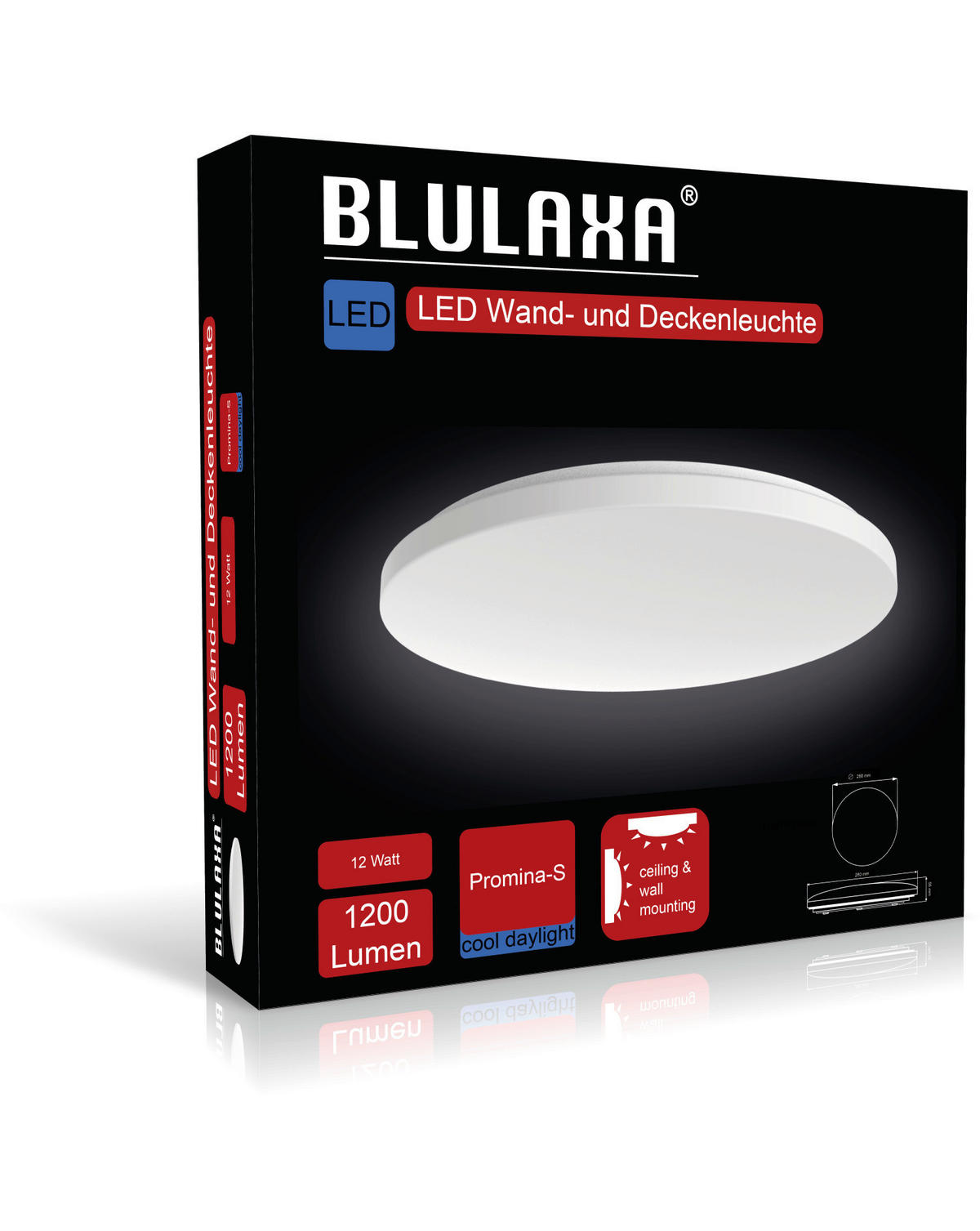 Blulaxa LED-Deckenleuchte Kunststoff B/H/T: ca. 28x5,5x28 cm LED-Deckenleuchte_Promina-S - (28,00/5,50/28,00cm) - Blulaxa
