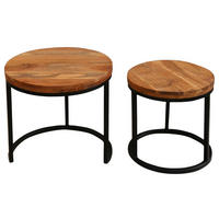Beistelltisch SELMA natur schwarz Akazie Metall SELMA - natur/schwarz - byLIVING