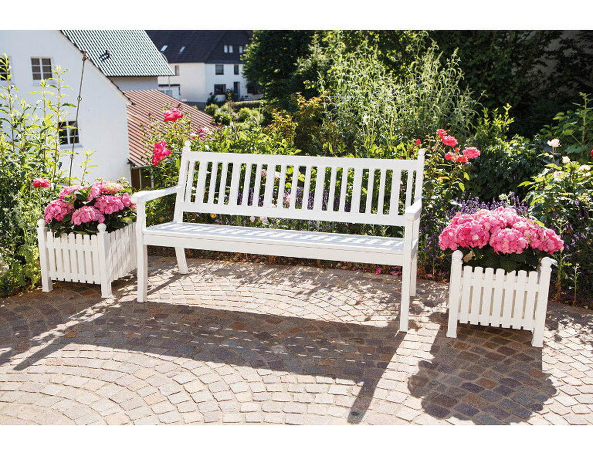 Blome Sitzbank Hohenzollern weiß Kunststoff B/H/L: ca. 69x88x160 cm Hohenzollern - weiß (160,00/69,00/88,00cm) - Blome