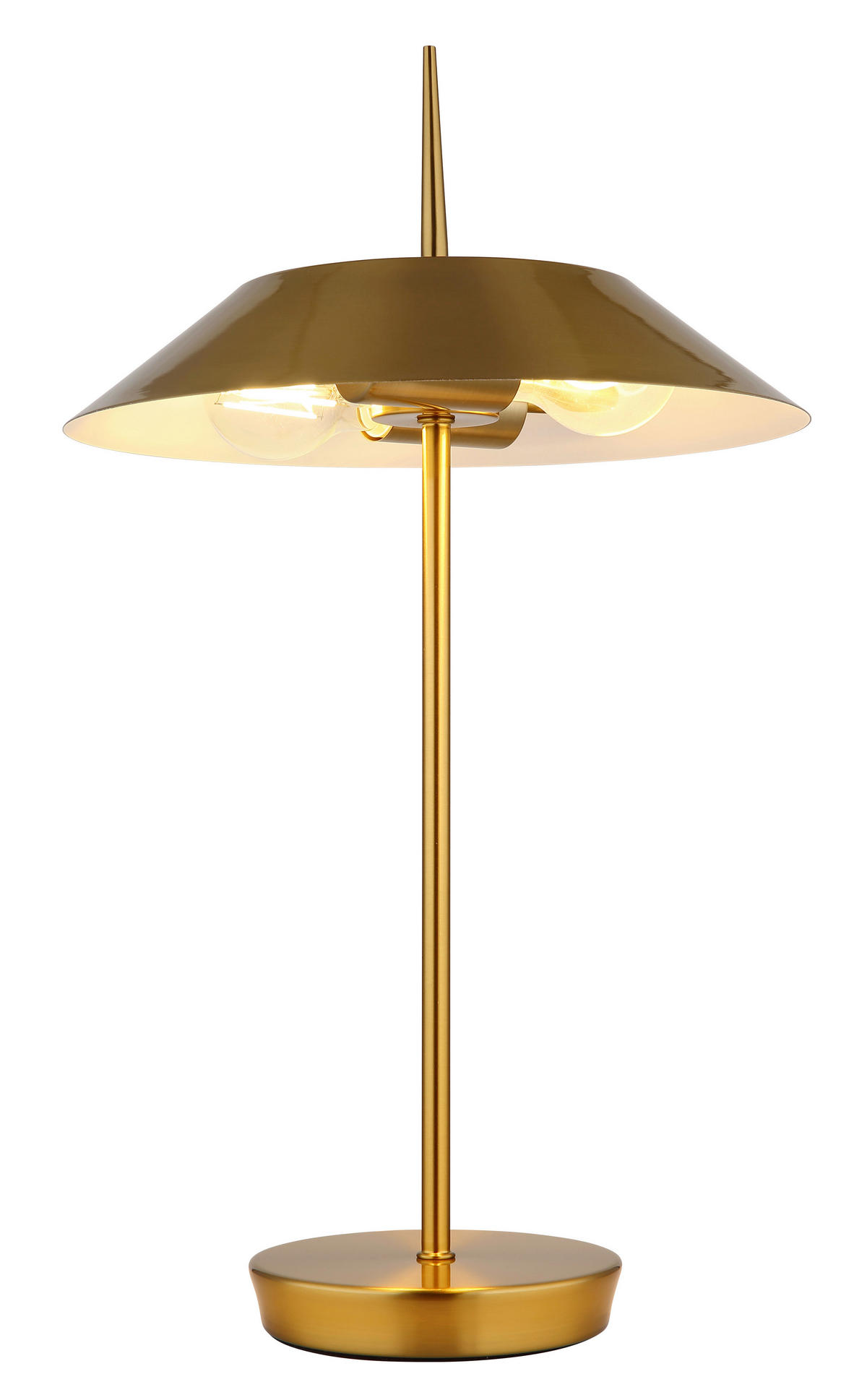 GLOBO Tischleuchte BRENLOR 21032M champagner messing Metall Textil H/D: ca. 52x30 cm E27 2 Brennstellen BRENLOR - messing/champagner (30,00/52,00cm) - GLOBO