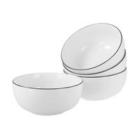 CreaTable Schüssel-Set Allround Black Line weiß Porzellan Allround Black Line - weiß/schwarz - CreaTable