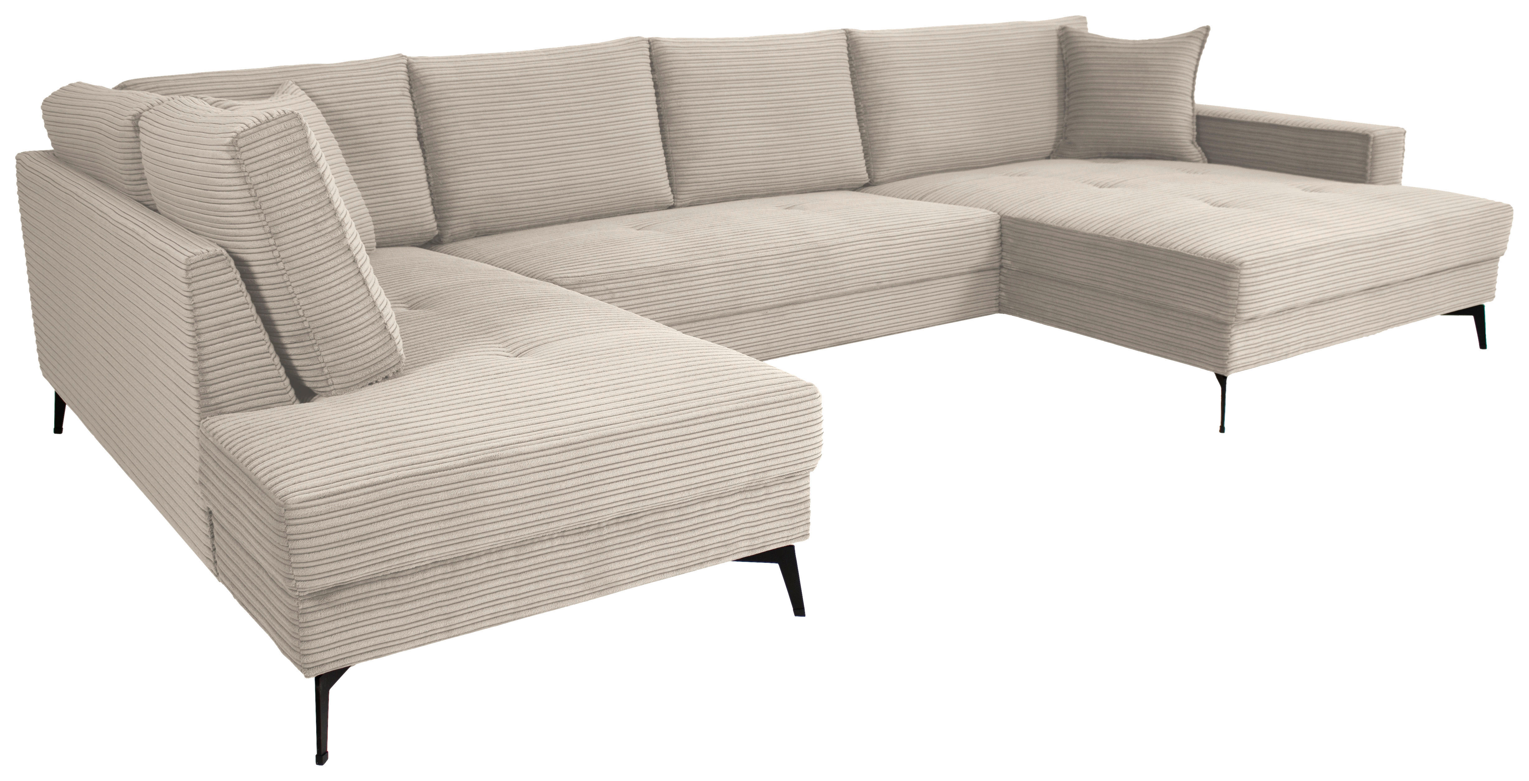 Wohnlandschaft Zero stone Microfaser B/H/T: ca. 362x86x195 cm Zero - schwarz/stone (362,00/86,00/195,00cm)