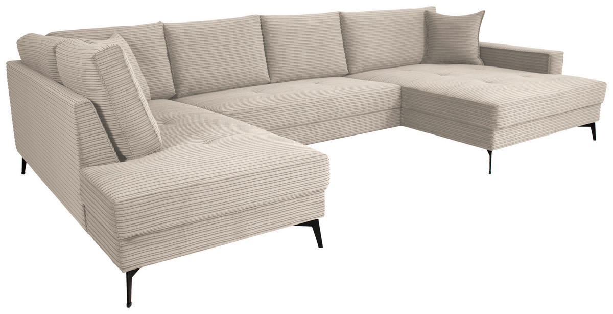 Wohnlandschaft Zero stone Microfaser B/H/T: ca. 362x86x195 cm Zero - schwarz/stone (362,00/86,00/195,00cm)