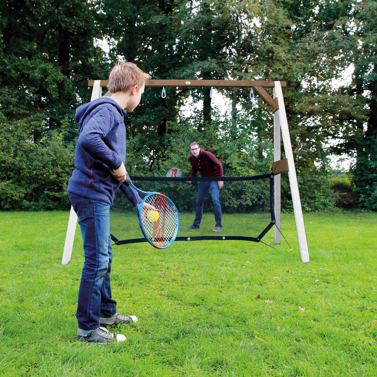 AXI Schaukel 4in1 SportsFun weiß B/H/L: ca. 254x207x160 cm SportsFun - braun/weiß (160,00/254,00/207,00cm) - AXI