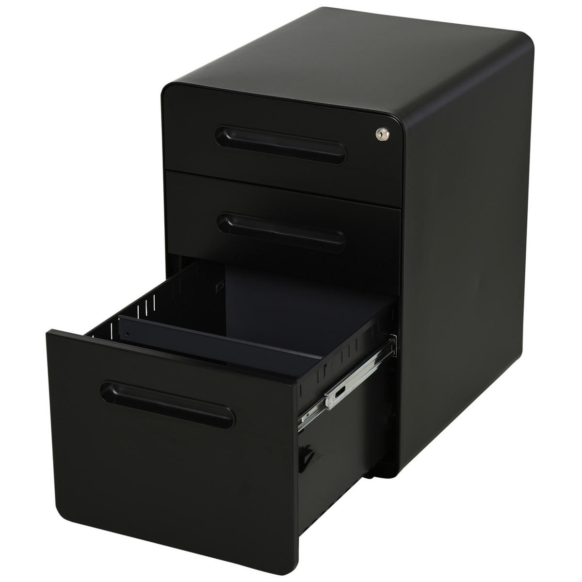 Aktenschrank 924-007BK schwarz B/H/T: ca. 39x59x48 cm 924-007BK - schwarz (39,00/59,00/48,00cm) - Vinsetto
