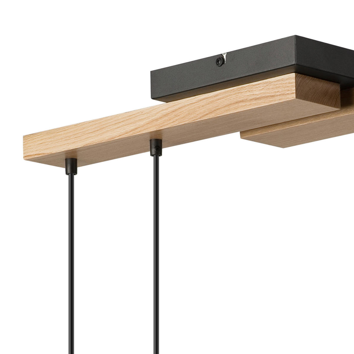 Lamkur Pendelleuchte schwarz Holz B/H/L: ca. 20x86x64 cm E27 4 Brennstellen CORTINA - schwarz (64,00/20,00/86,00cm) - Lamkur