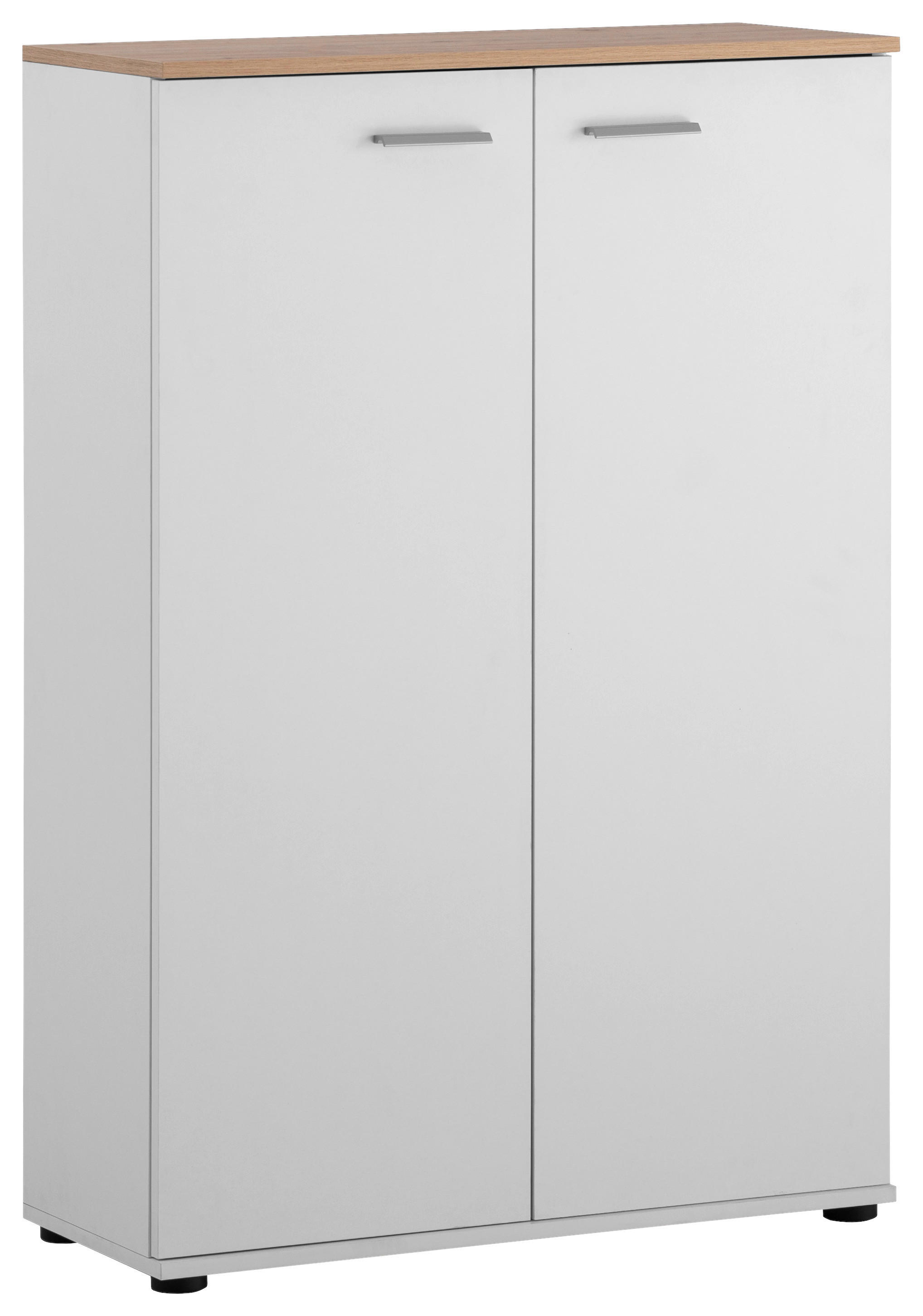 Kommode Alanis weiß matt Eiche Artisan Nachbildung B/H/T: ca. 80x120x34 cm Alanis - Eiche/weiß (80,00/120,00/34,00cm)