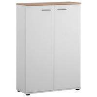 Kommode Alanis weiß matt Eiche Artisan Nachbildung B/H/T: ca. 80x120x34 cm Alanis - Eiche/weiß (80,00/120,00/34,00cm)