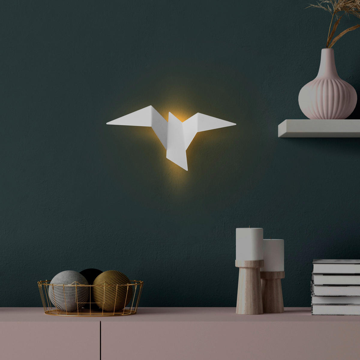 Opviq Wandleuchte 119FRS1150 weiß Metall B/H/L: ca. 16x12x31 cm 1 Brennstellen Pacal - weiß (31,00/16,00/12,00cm) - Opviq