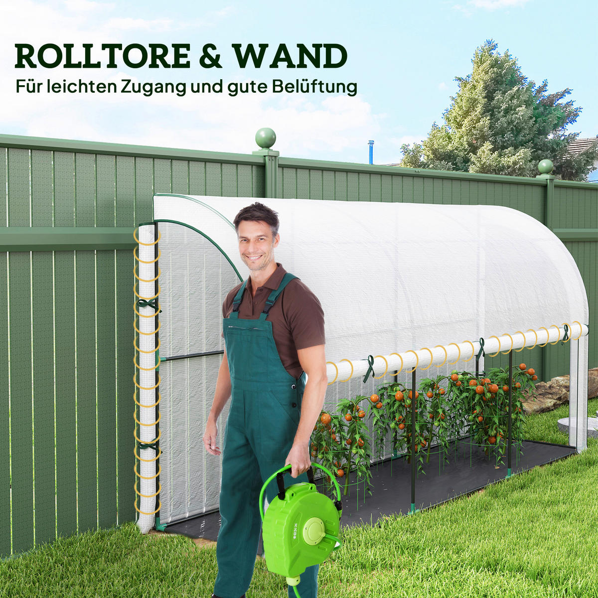 Outsunny Gewächshaus B/H/L: ca. 80x157x300 cm Gewächshaus - weiß (300,00/80,00/157,00cm) - Outsunny